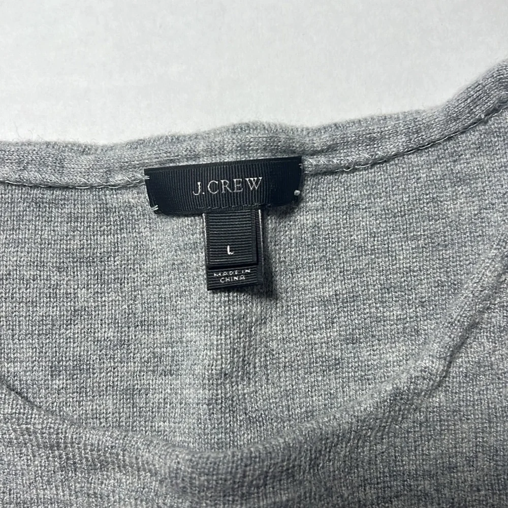 J.Crew Women's Charcoal Grey Long Sleeve 100% Merino Wool Sweater Warm L